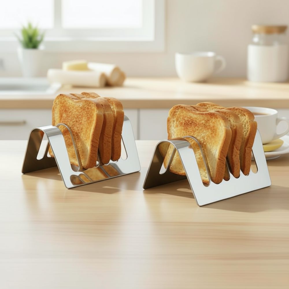 Kitchen Baking Rack - ชั้นวางขนมปังสแตนเลสทนทาน ที่วางขนมปังแผ่น แท่นวางสำหรับแช่เย็น อุปกรณ์จัดระเบียบในครัว ถาดจัดแสดงสำหรับอาหารเช้า