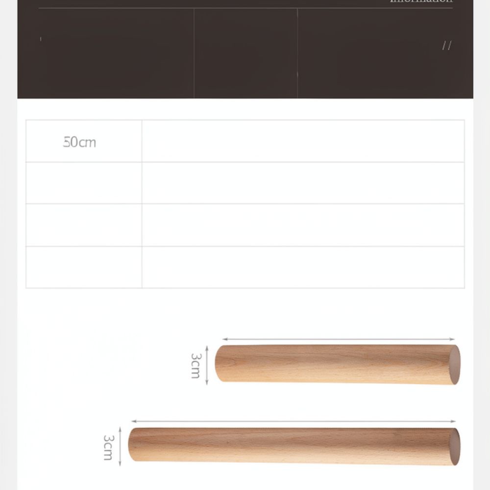 Kitchen Roller Baking - ไม้คลึงแป้งทำขนมในครัว ไม้คลึงแป้งไม้เนื้อแข็ง เคลือบสารกันติด สำหรับพิซซ่า พาสต้า เกี๊ยว