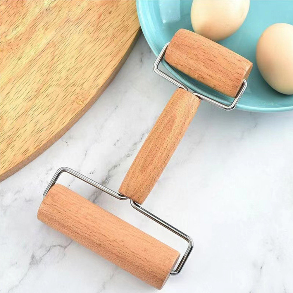 Kitchen Roller Baking - ไม้คลึงแป้งสองด้าน วัสดุแข็งแรง สำหรับทำขนมอบ ขนมปัง พิซซ่า อุปกรณ์ทำอาหารในครัว