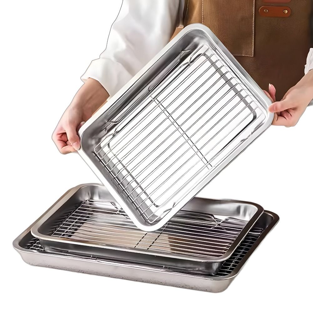 ถาดอบสี่เหลี่ยมสแตนเลสแบบพกพาเ - Kitchen Baking Rack บทวิจารณ์และราคา