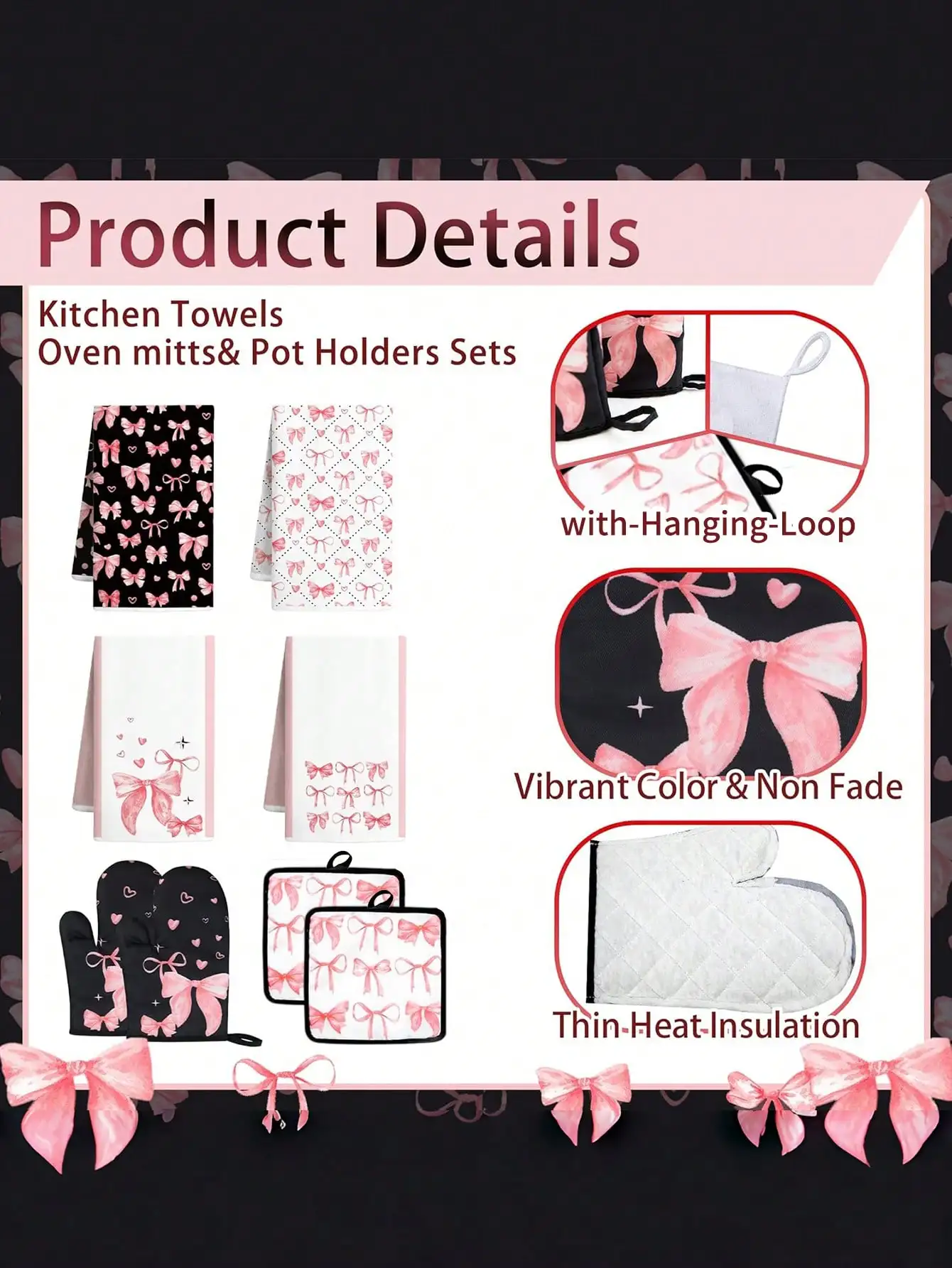 ชุดอุปกรณ์ครัวลายโบว์สีชมพู 10 - Baking Kitchen Set บทวิจารณ์และราคา